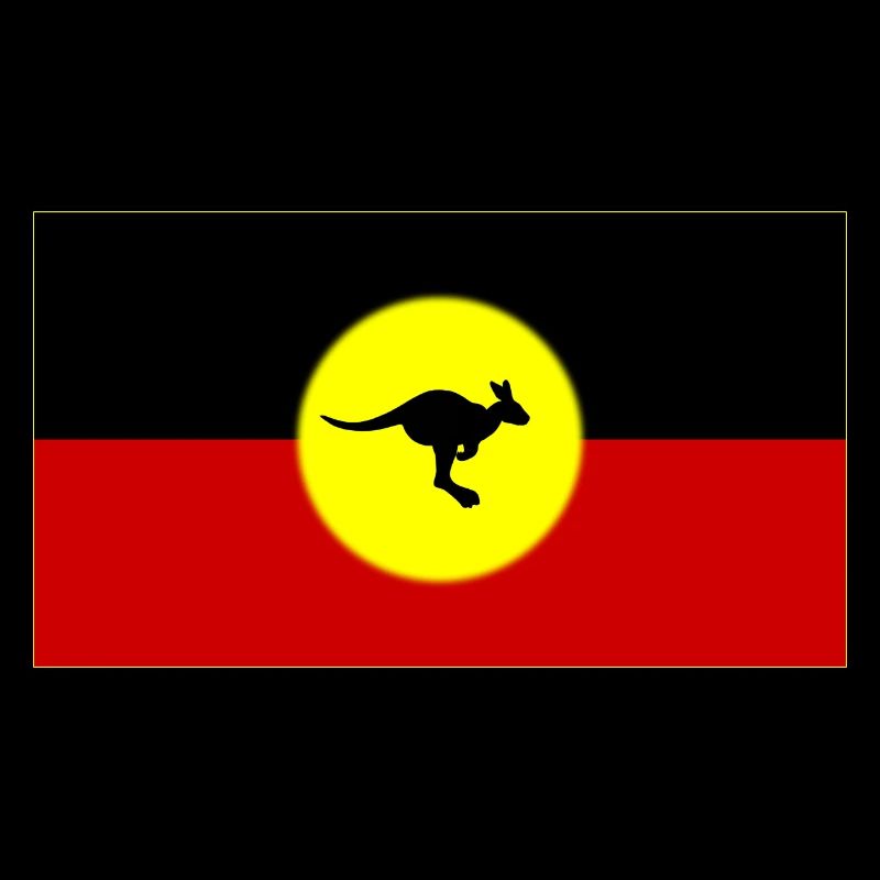Aboriginal Flag with Kangaroo