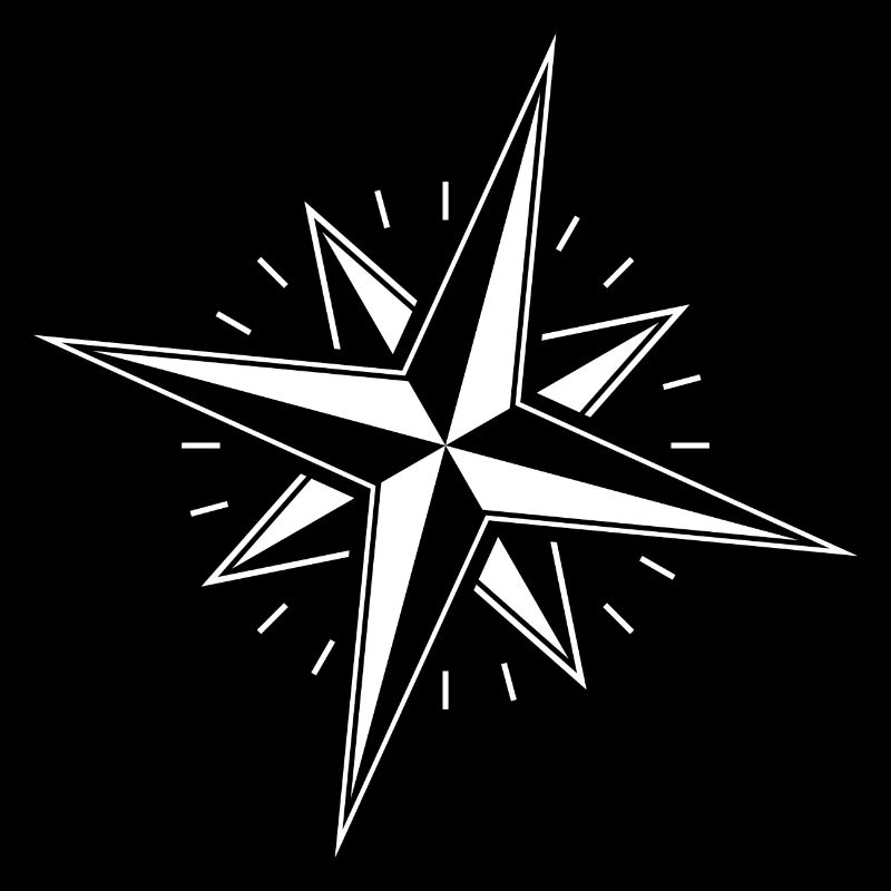 Wind rose compass nautical star