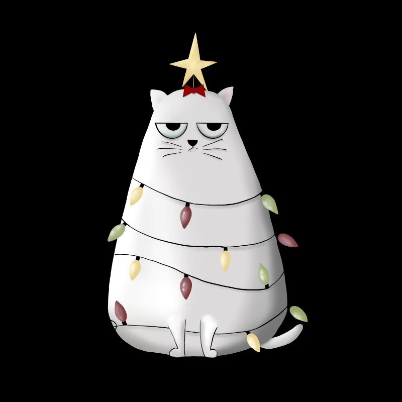 Grumpy christmas cat