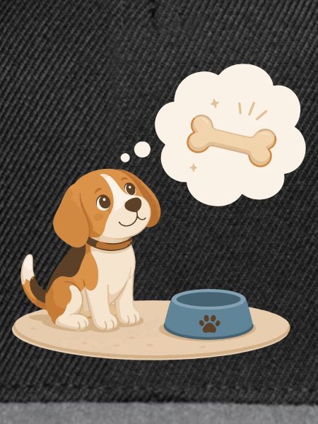 Beagle träumt von einem Knochen