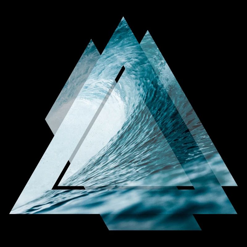 Vague de surfeur triangle