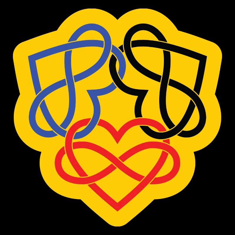 Poly Infinity Hearts Interlocked Tri-colour