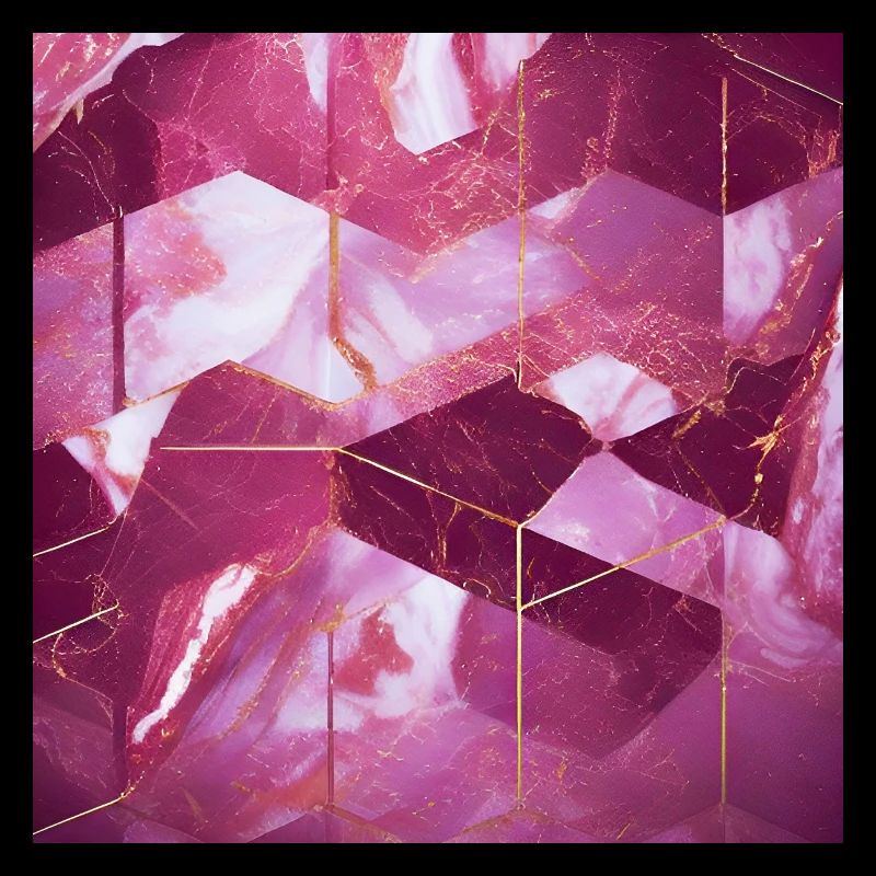 Pink Gold Marble Texture Geometric