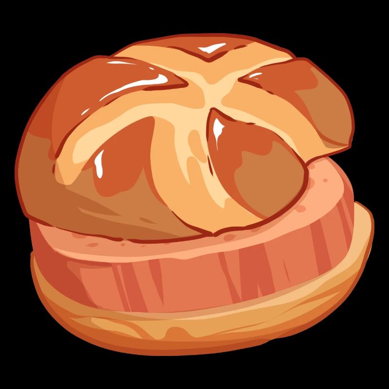 Comic Leberkäs Leberkäse Fleischkäse Brötchen