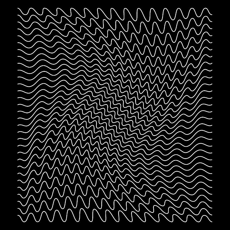 Dynamic Wavy Line Optical Illusion Print