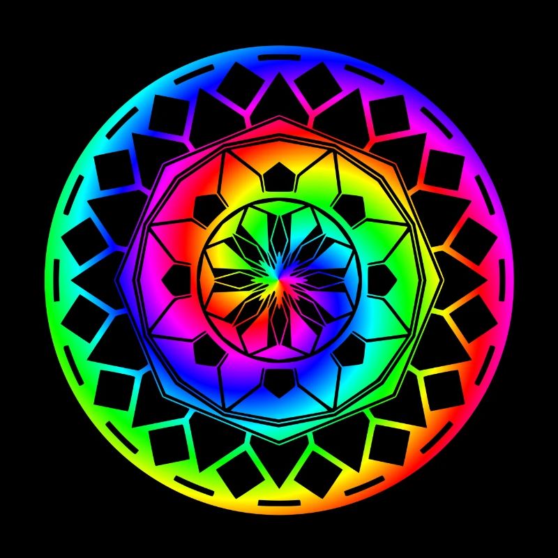 Bunte Regenbogen Mandalas & Sixties Flower Power