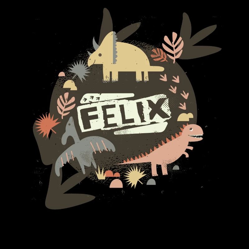 FELIX - Beau nom de garçon avec de mignons dinosaures