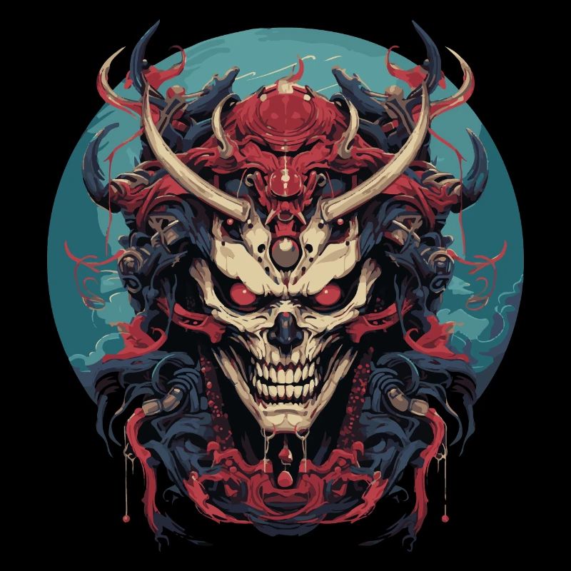 Japanischer Dämon Samurai. Oni Yokai Samurai