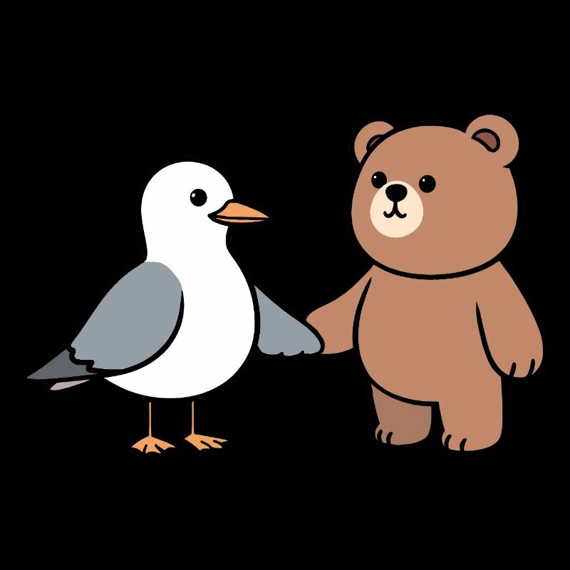 Moin Möwe Bär Freundschaft Liebe Hände halten