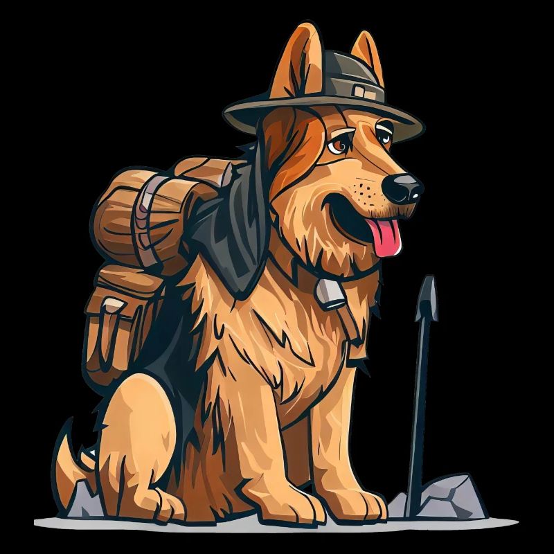 German Shepherd Dressed as Explorer