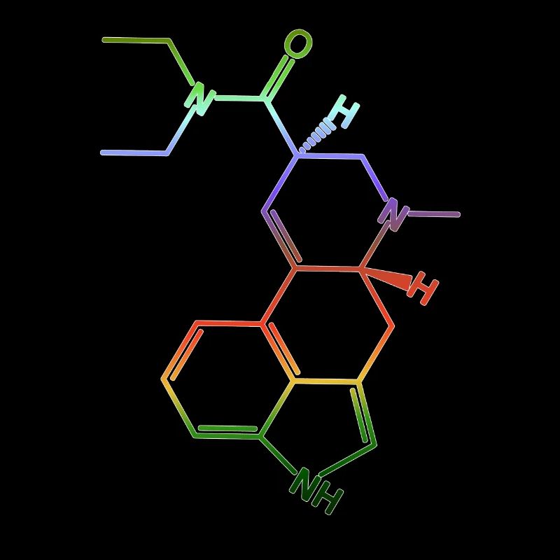Molécule de formule structurelle LSD A. Hofmann Bicycle Day