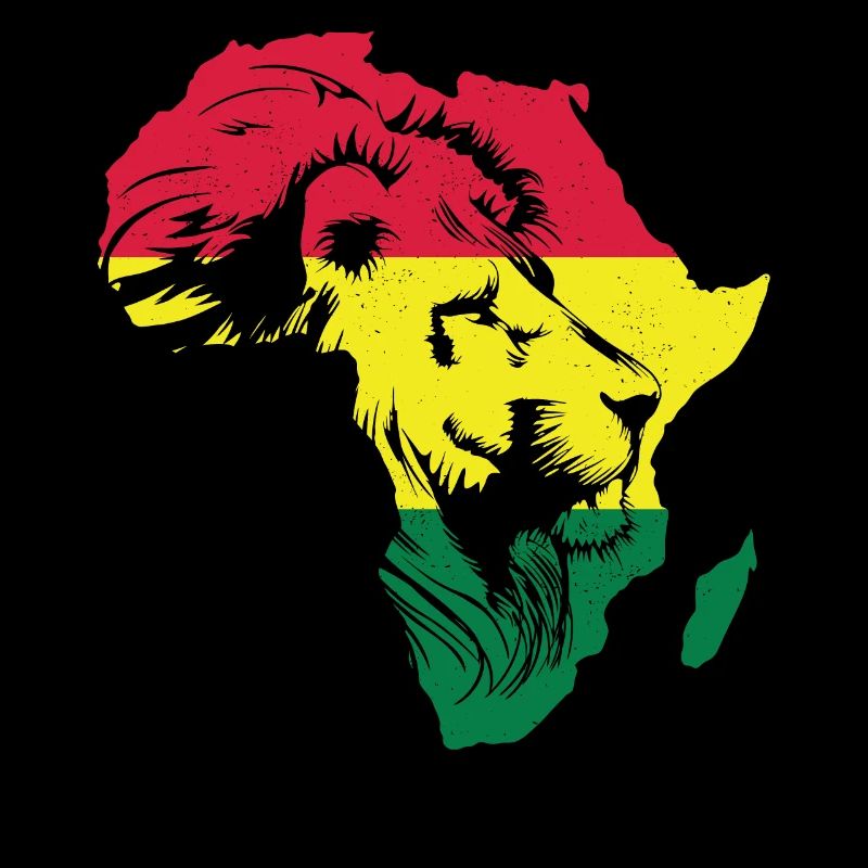 Roar Africa Map Lion Face Reggae Rasta Gift