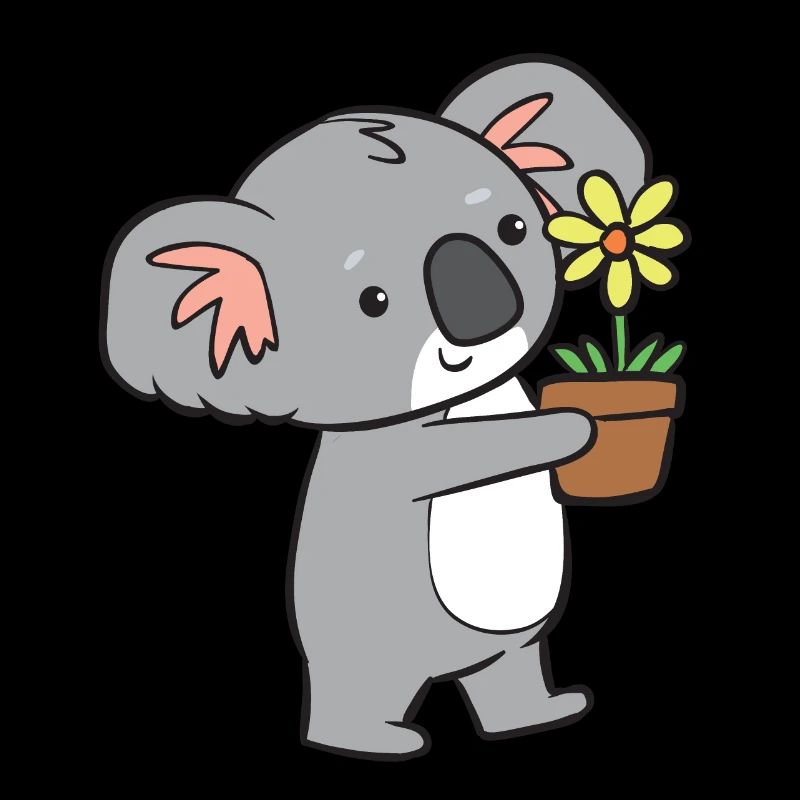 Koala - avec fleur