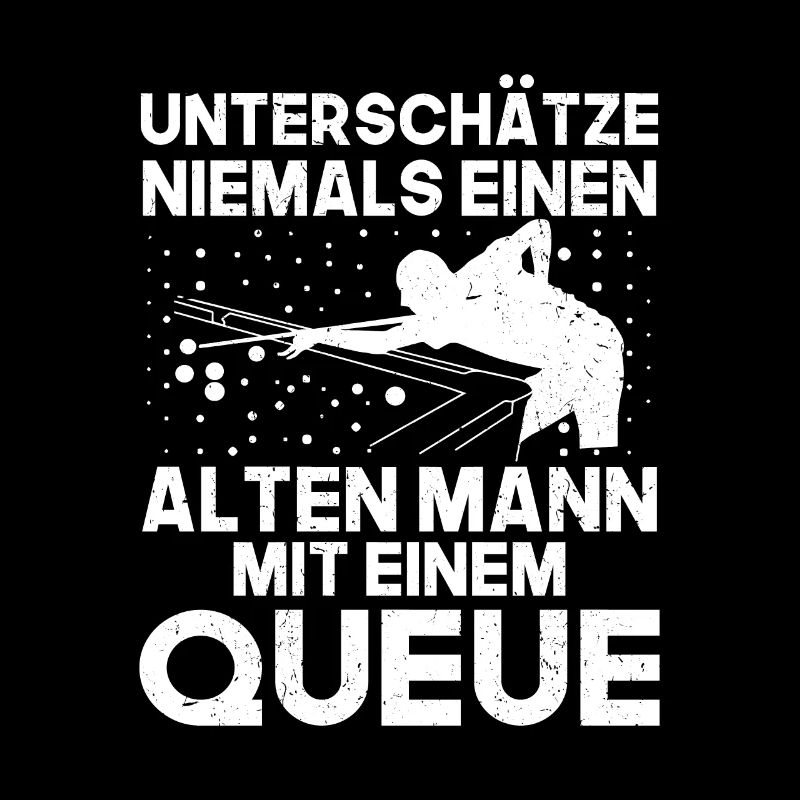 Billard alter Mann Queue