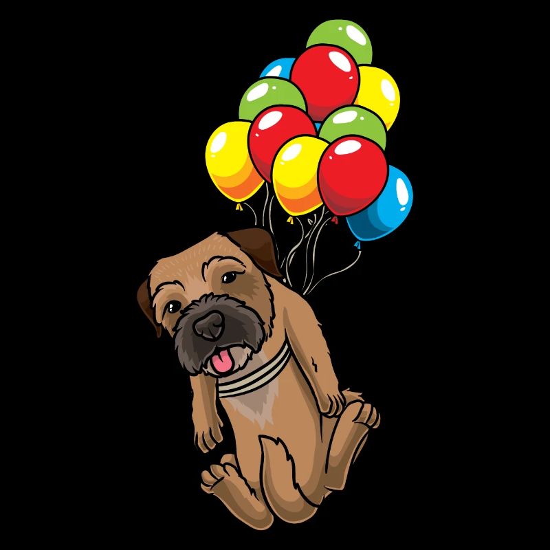Border Terrier mit Luftballons