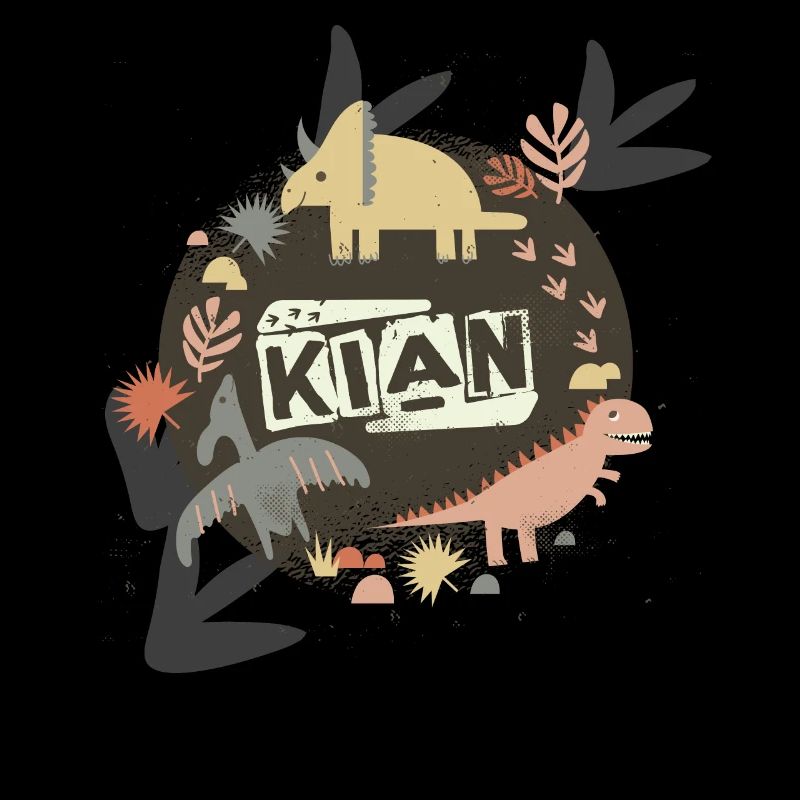 KIAN - Beautiful boy name with cute dinosaurs