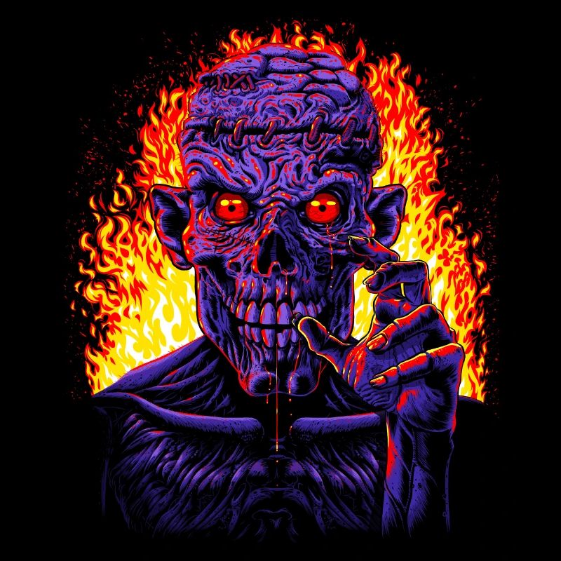 Zombie on fire