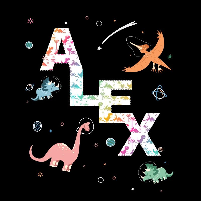 ALEX - Beautiful boy name with cute dinosaurs