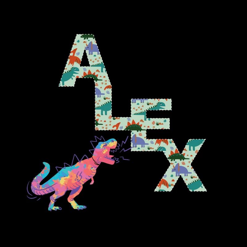 ALEX - Beautiful boy name with cute dinosaurs