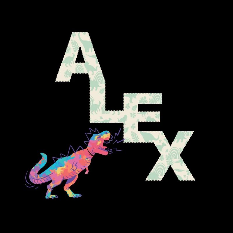 ALEX - Beautiful boy name with cute dinosaurs