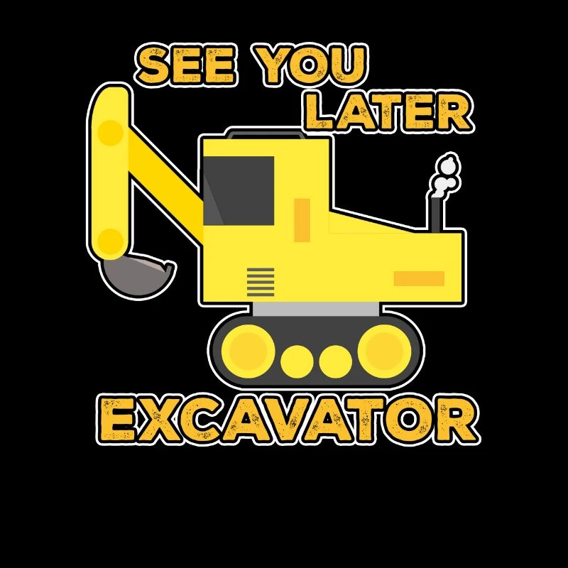 Bagger Baustelle Bauarbeiter Bau Später I Geschenk