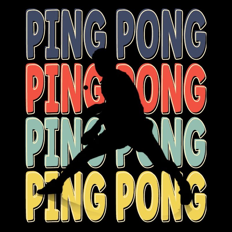 Cool Retro Text Silhouette Ping pong