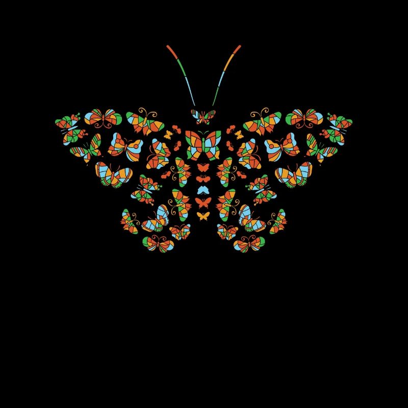 Papillon céleste de vitrail mystique