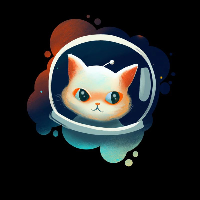 Chat mignon dans l’espace
