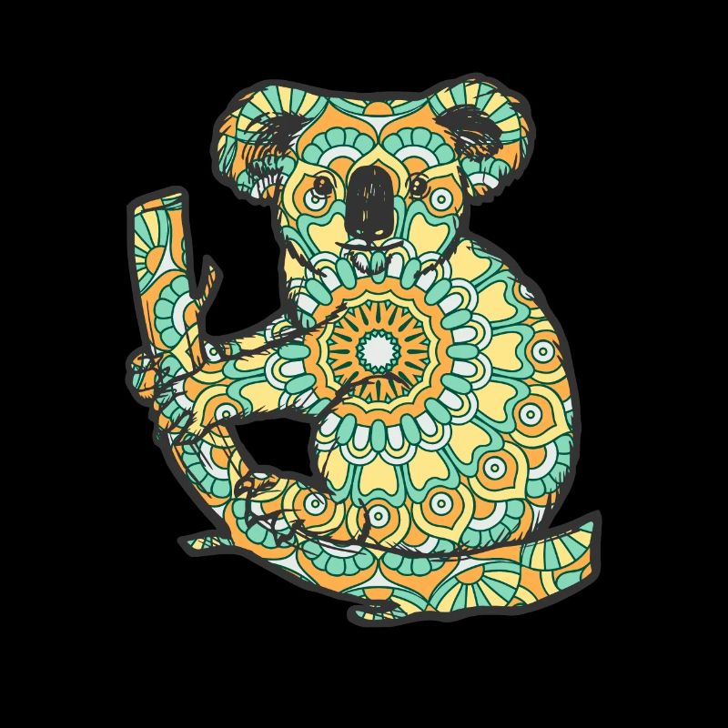 Mandala Koala Geometric Pattern Art