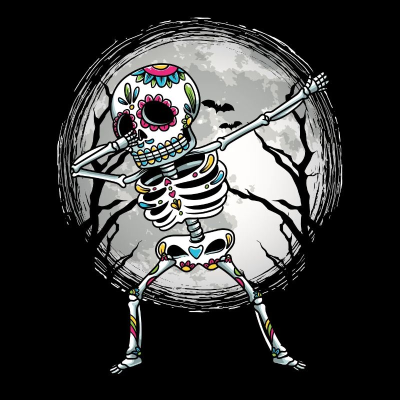Dabbing Sugar Skull Skeleton Dia De Los Muertos