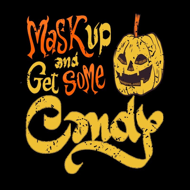 Mask Up & Get Some Candy Retro Halloween Pumpkin