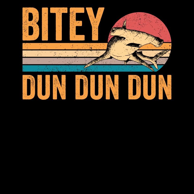 Funny hammerhead shark Bitey Dun Dun Dun Retro