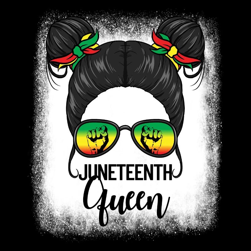 Juneteenth Queen Messy Bun Black Womens Juneteenth