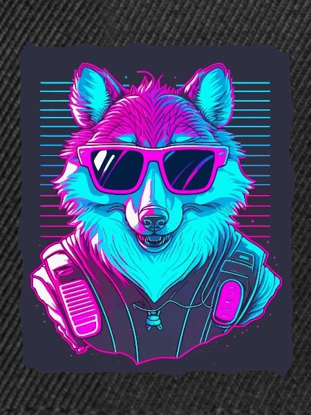 Wolf trägt Sonnenbrille