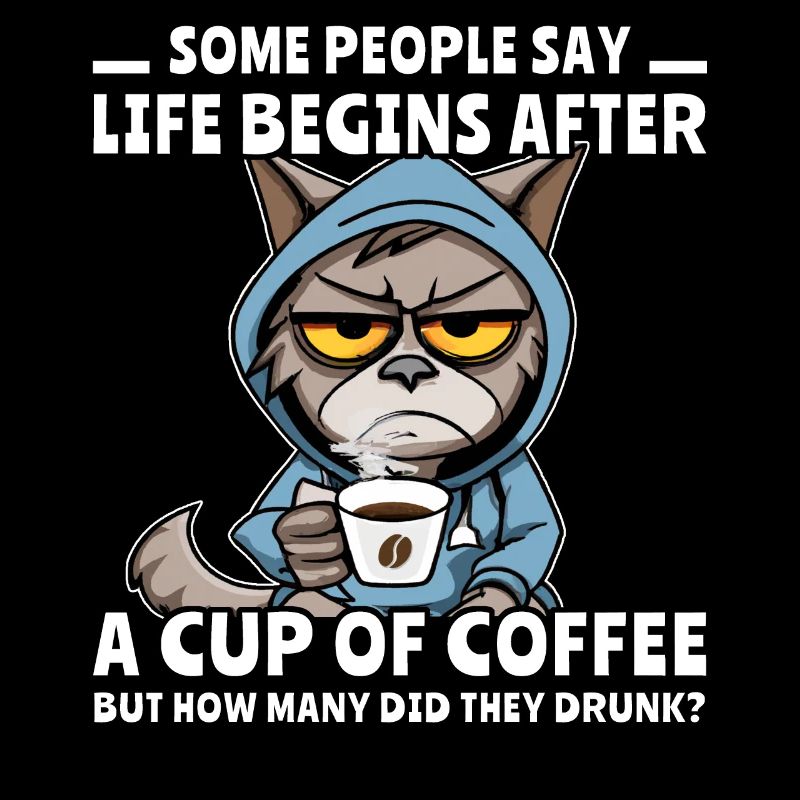 Coffee Cat Coffee Drinker