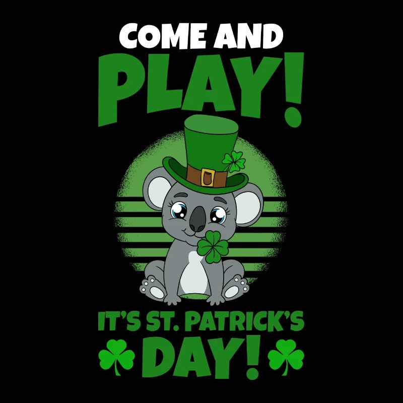 Niedlicher Koala mit Hut Saint Patrick's Day