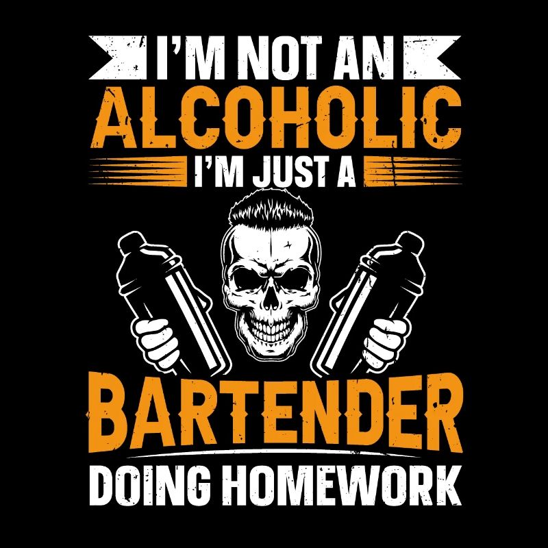 Just A Bartender Doing Homework Funny Bartender