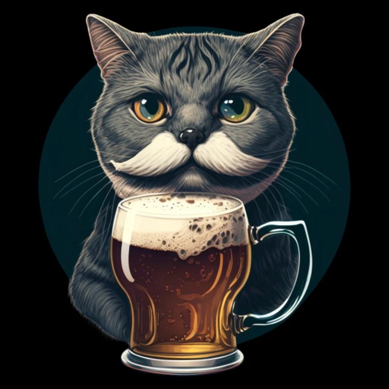 Chat avec de la bière