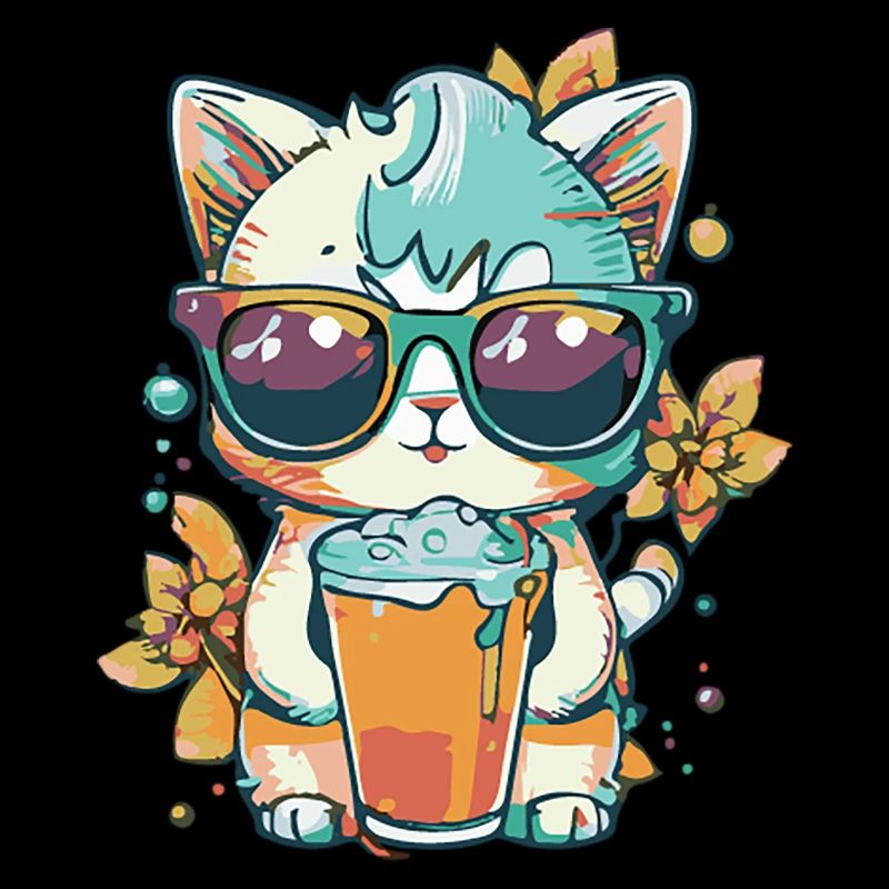 Sommer-Coolness: Katze mit Sonnenbrille