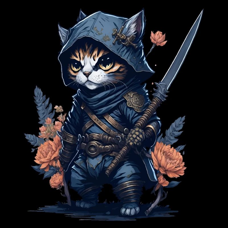Préparez-vous à l’action avec le chat ninja