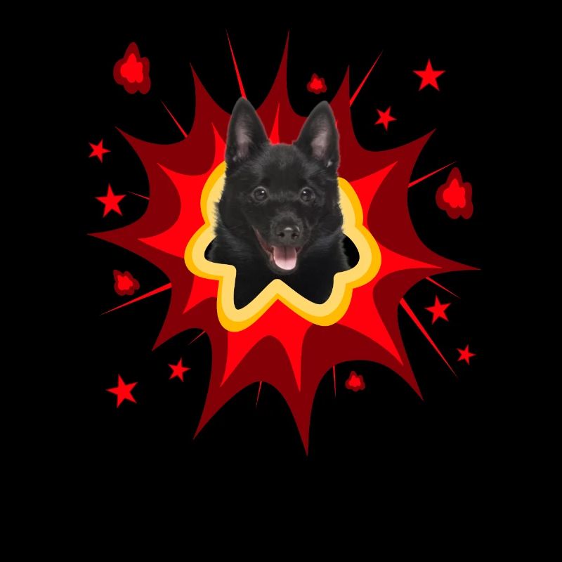 Comic Dog Design - Pow - Schipperke