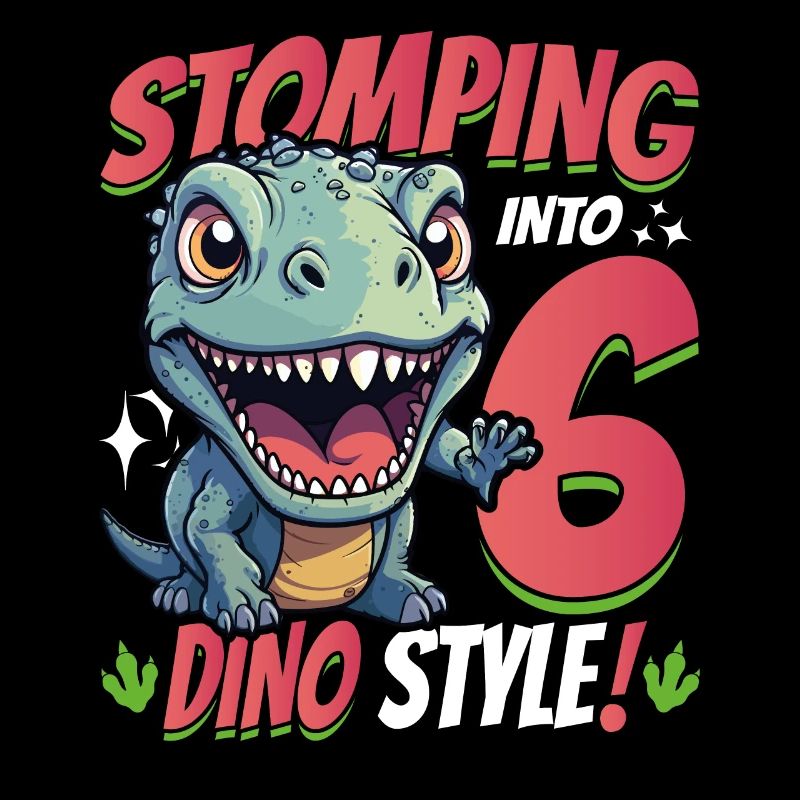 T-Rex Turning 6: Stomping dans 6th Dino Style Bday