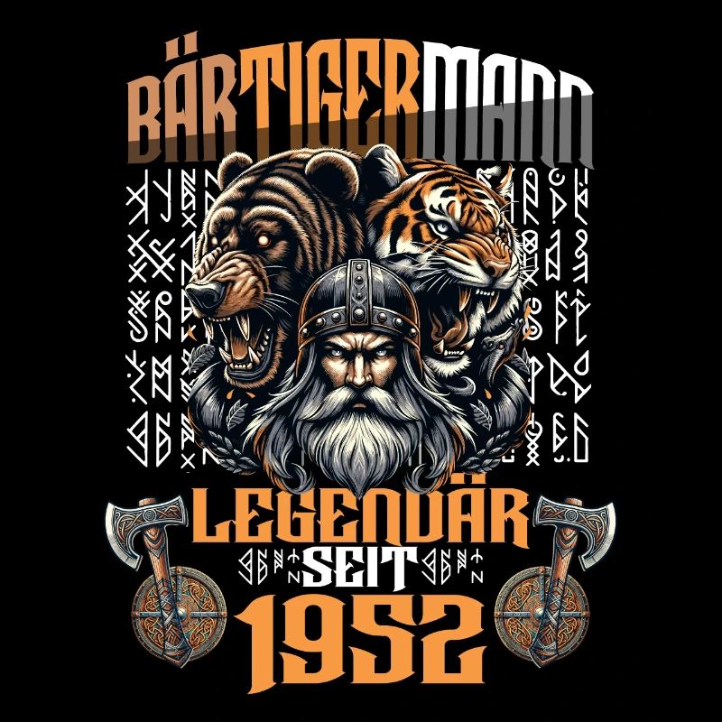 BEARDED MAN Viking Birthday Legendary Since