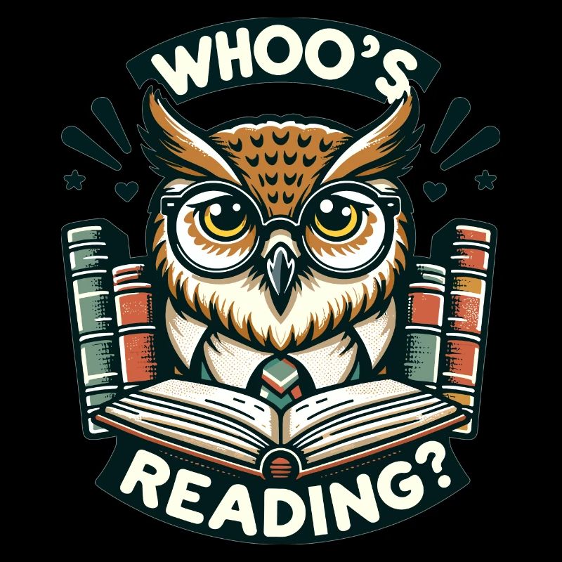 Wise owl with glasses