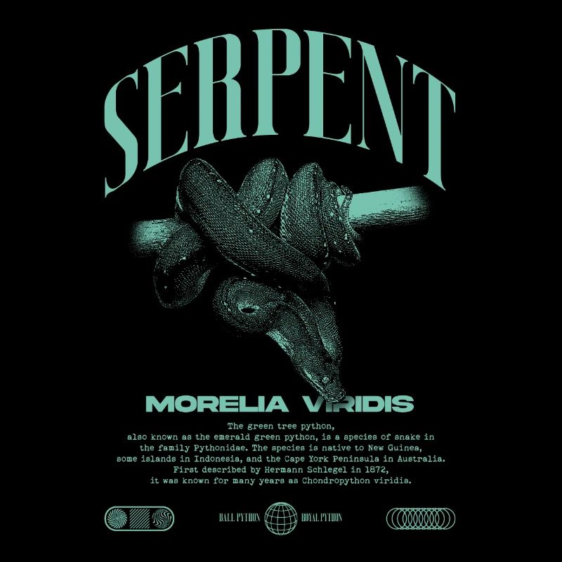 Green Tree Python Modern Reptile Keeper Streetwear