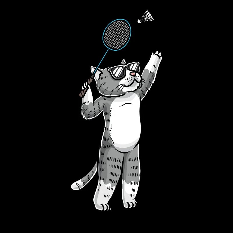 Lustige Badminton-katze