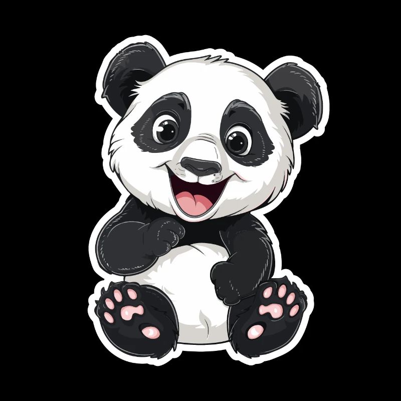 Exubérant Panda Buddy Sticker