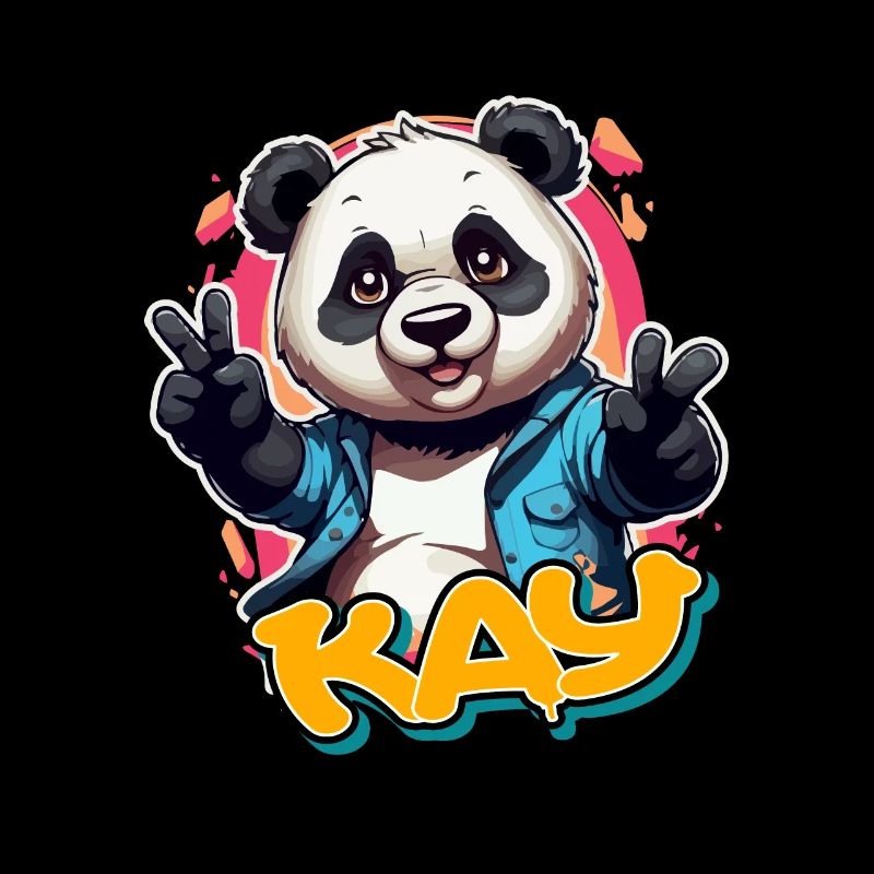 KAY - Beau prénom de garçon avec un panda cool