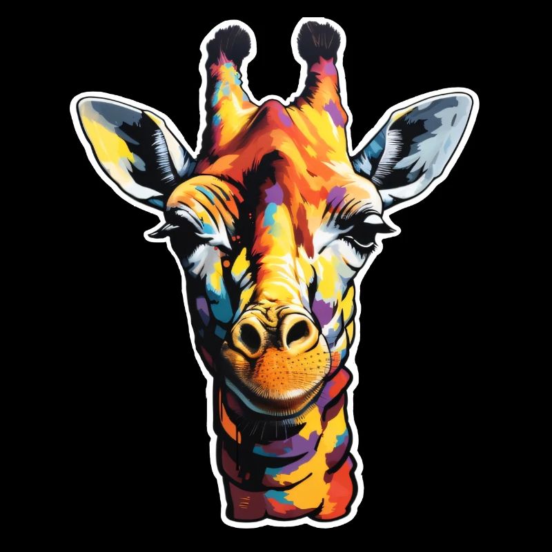 Giraffe head psychedelic