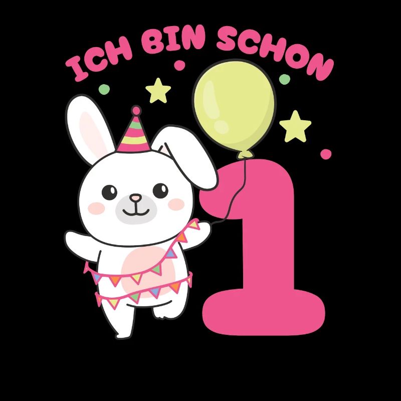 Ich bin schon 1 Hasen Geburtstags Kinder